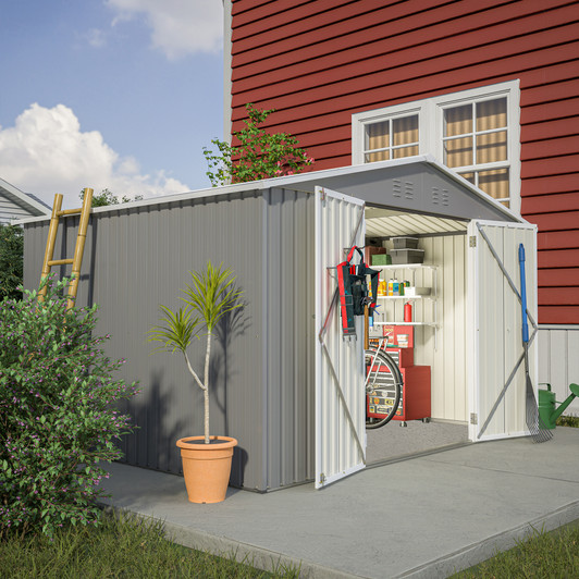 A2ZHOME 10X8 FT Outdoor Storage Shed: Robust and Stylish All-Weather Storage Solution