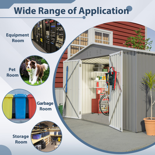 A2ZHOME 10X8 FT Outdoor Storage Shed: Robust and Stylish All-Weather Storage Solution