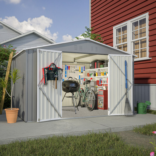 A2ZHOME 10X8 FT Outdoor Storage Shed: Robust and Stylish All-Weather Storage Solution