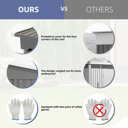 A2ZHOME 5*3 FT Outdoor Storage Shed: Compact, Secure, and Stylish Storage Solution