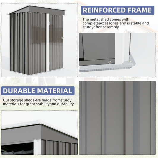 A2ZHOME 5*3 FT Outdoor Storage Shed: Compact, Secure, and Stylish Storage Solution