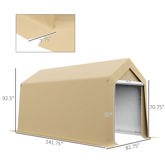 A2ZHOME 7' x 12' Garden Storage Tent: Heavy Duty, Waterproof, and Portable Outdoor Shed