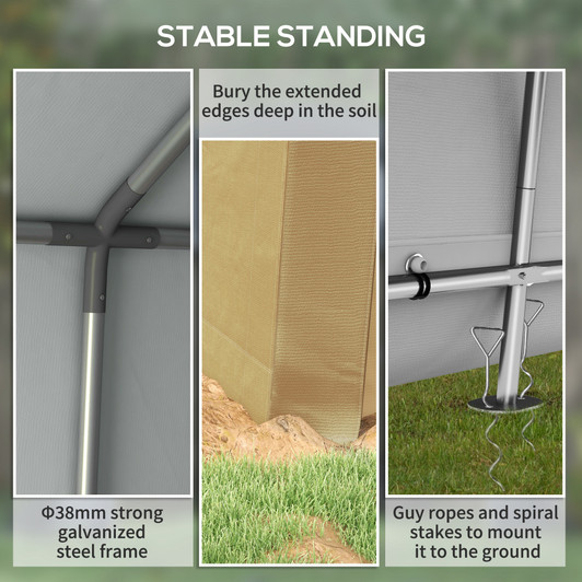 A2ZHOME 7' x 12' Garden Storage Tent: Heavy Duty, Waterproof, and Portable Outdoor Shed
