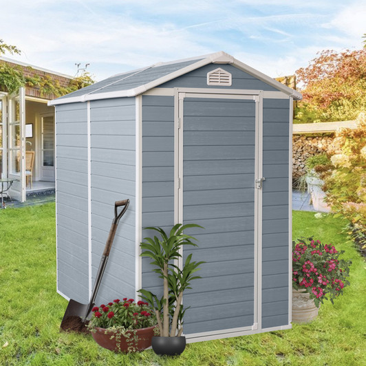 A2ZHOME 4x6ft Resin Outdoor Storage Shed Kit: Perfect Solution for Storing Patio Furniture