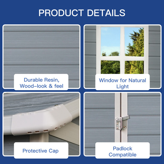 A2ZHOME 4x6ft Resin Outdoor Storage Shed Kit: Perfect Solution for Storing Patio Furniture