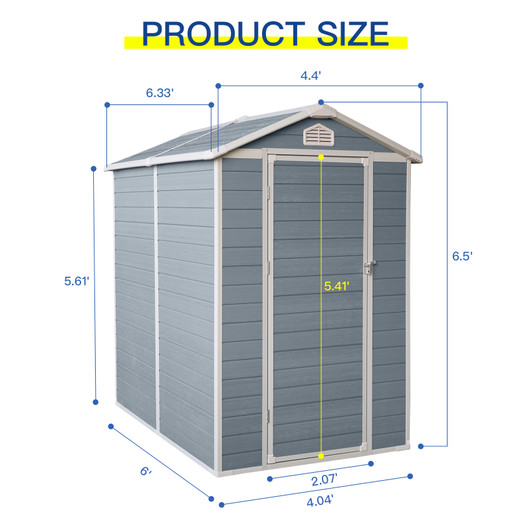 A2ZHOME 4x6ft Resin Outdoor Storage Shed Kit: Perfect Solution for Storing Patio Furniture