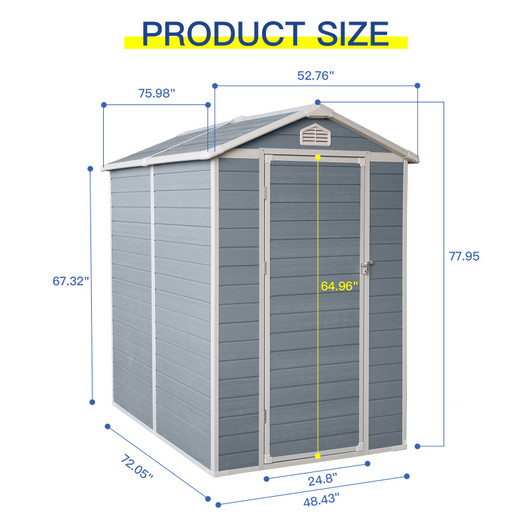 A2ZHOME 4x6ft Resin Outdoor Storage Shed Kit: Perfect Solution for Storing Patio Furniture