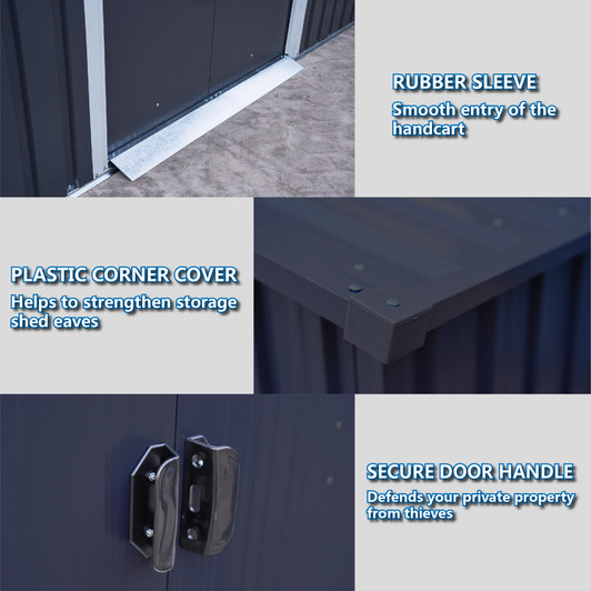 A2ZHOME 8 x 6 FT Large Metal Tool Shed: Heavy-Duty Outdoor Storage Solution