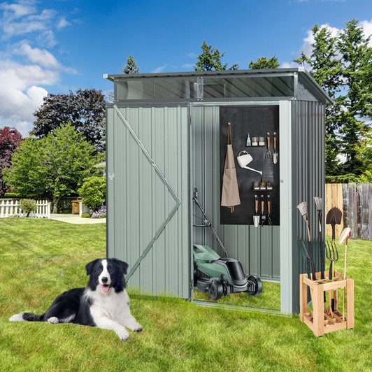 A2ZHOME TC53G 5ft x 3ft Outdoor Metal Storage Shed: Compact, Durable, and Stylish