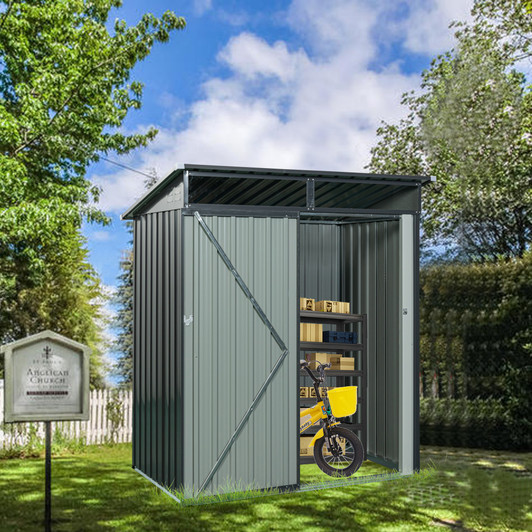 A2ZHOME TC53G 5ft x 3ft Outdoor Metal Storage Shed: Compact, Durable, and Stylish