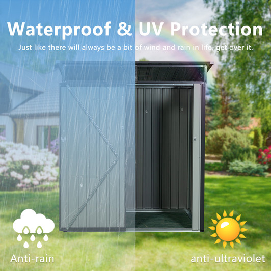 A2ZHOME TC53G 5ft x 3ft Outdoor Metal Storage Shed: Compact, Durable, and Stylish