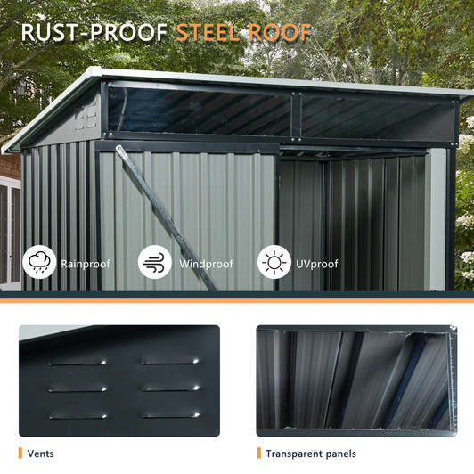 A2ZHOME TC53BL 5ft x 3ft Outdoor Metal Storage Shed: Compact, Durable, and Modern