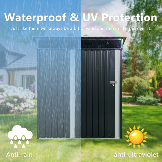 A2ZHOME TC53BL 5ft x 3ft Outdoor Metal Storage Shed: Compact, Durable, and Modern