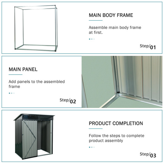 A2ZHOME TC53BL 5ft x 3ft Outdoor Metal Storage Shed: Compact, Durable, and Modern