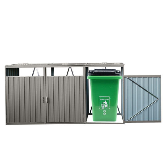 A2ZHOME Stores 3 Garbage Bin Shed: Secure and Stylish Storage for Your Trash Cans