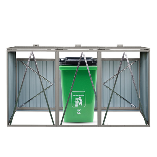 A2ZHOME Stores 3 Garbage Bin Shed: Secure and Stylish Storage for Your Trash Cans