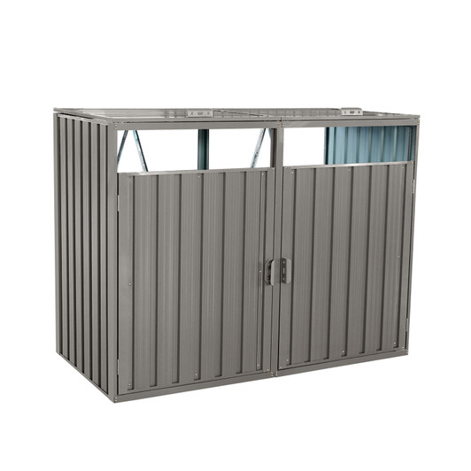 A2ZHOME Stores 2 Garbage Bin Shed: Secure and Stylish Storage for Your Trash Cans