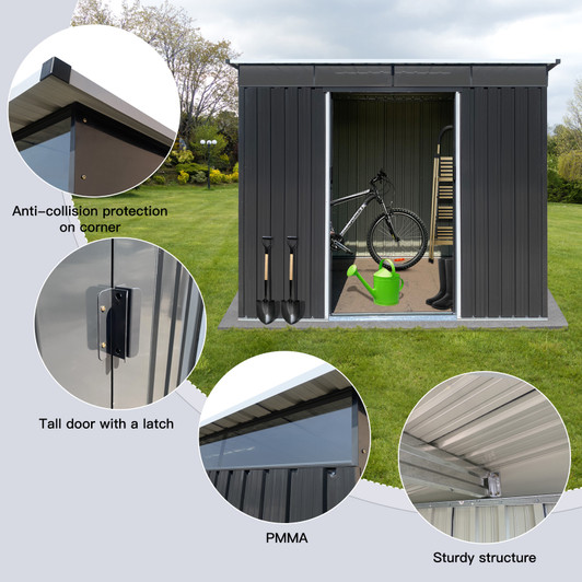 A2ZHOME Metal Garden Shed 6ft x 8ft: Durable and Spacious Outdoor Storage Solution