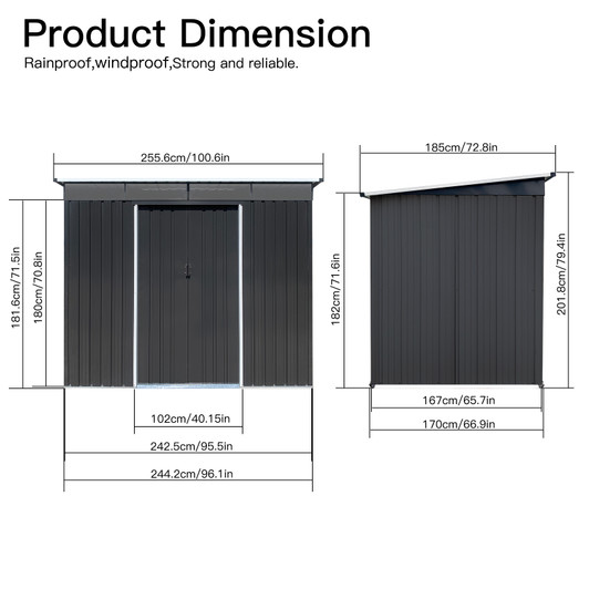 A2ZHOME Metal Garden Shed 6ft x 8ft: Durable and Spacious Outdoor Storage Solution