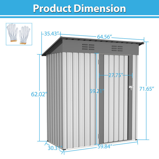 A2ZHOME 5 x 3 Ft Outdoor Storage Shed: Compact and Durable Solution for Your Outdoor Storage Needs