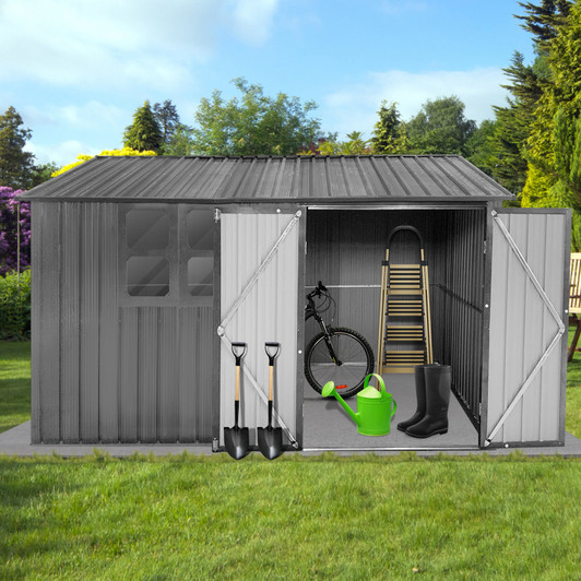 A2ZHOME 10ft x 8ft Metal Garden Shed: Spacious and Stylish Outdoor Storage Solution