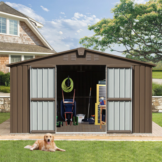 A2ZHOME Backyard Storage Shed 11' x 12.5': Spacious and Secure Outdoor Storage Solution