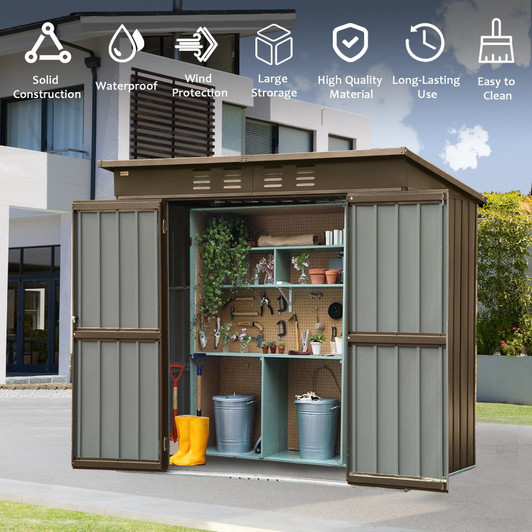 A2ZHOME Outdoor Storage Shed 6x4 FT: Secure and Versatile Storage for Your Outdoor Needs
