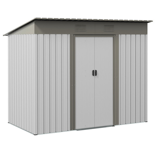 A2ZHOME 7' x 4' Metal Lean-To Garden Shed: Efficient and Stylish Outdoor Storage Solution
