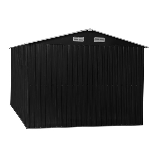 A2ZHOME 8'x12' Tool Shed: Durable Outdoor Storage in Charcoal Black