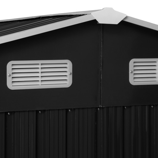 A2ZHOME 8'x12' Tool Shed: Durable Outdoor Storage in Charcoal Black