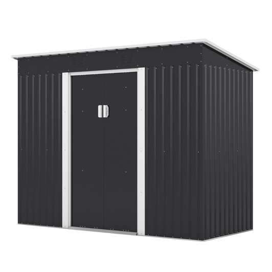 A2ZHOME 4.2'x9.1' Outdoor Storage Shed: Sleek and Durable Storage Solution in Dark Gray