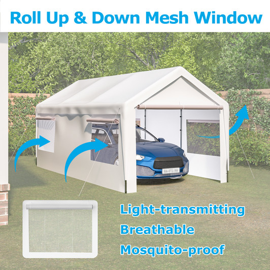 A2ZHOME 10x20 ft Heavy Duty Carport: Reliable All-Weather Protection for Your Vehicles
