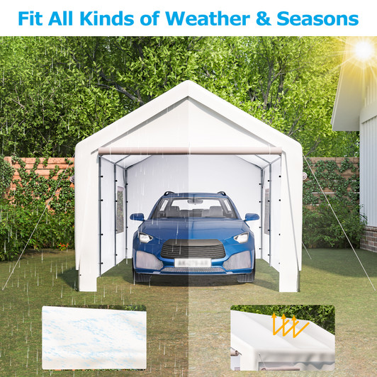 A2ZHOME 10x20 ft Heavy Duty Carport: Reliable All-Weather Protection for Your Vehicles