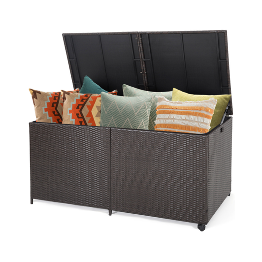 A2ZHOME 175 Gallon Outdoor Storage Box with Universal Wheels and Zippered Liner: Spacious, Mobile, and Durable Storage Solution