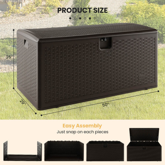 A2ZHOME 120 Gallon Outdoor Storage Box with Lockable Lid: Secure, Spacious, and Stylish Storage Solution