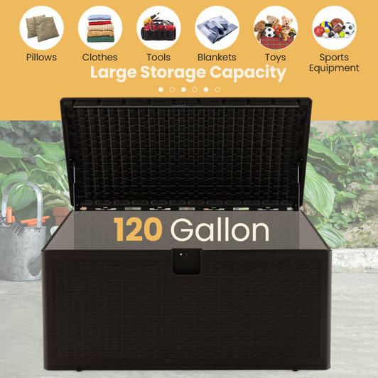 A2ZHOME 120 Gallon Outdoor Storage Box with Lockable Lid: Secure, Spacious, and Stylish Storage Solution
