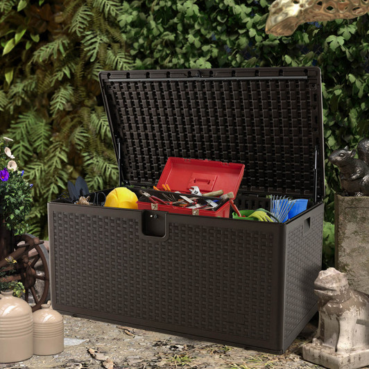 A2ZHOME 120 Gallon Outdoor Storage Box with Lockable Lid: Secure, Spacious, and Stylish Storage Solution