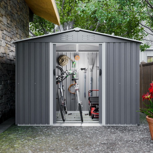 A2ZHOME 8x6 FT Outdoor Tool Storage Shed: Durable, Secure, and Spacious Storage Solution