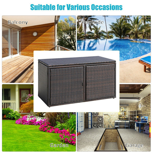 A2ZHOME 88 Gallon Garden Patio Rattan Storage Container Box: Stylish, Spacious, and Weather-Resistant Storage Solution