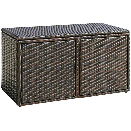 A2ZHOME 88 Gallon Garden Patio Rattan Storage Container Box: Stylish, Spacious, and Weather-Resistant Storage Solution