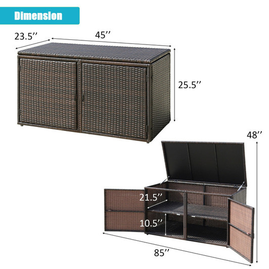 A2ZHOME 88 Gallon Garden Patio Rattan Storage Container Box: Stylish, Spacious, and Weather-Resistant Storage Solution