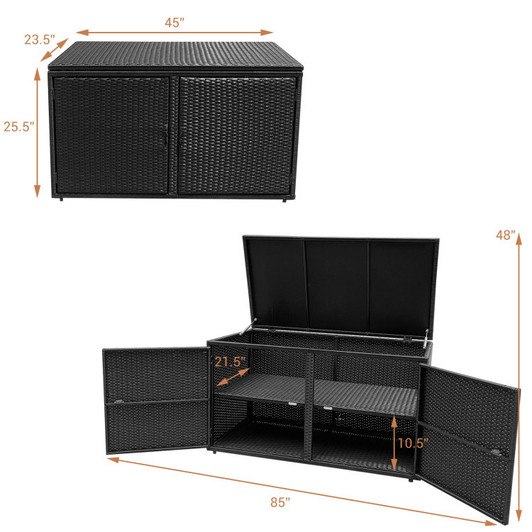 A2ZHOME 88 Gallon Garden Patio Rattan Storage Container Box: Stylish, Spacious, and Weather-Resistant Storage Solution