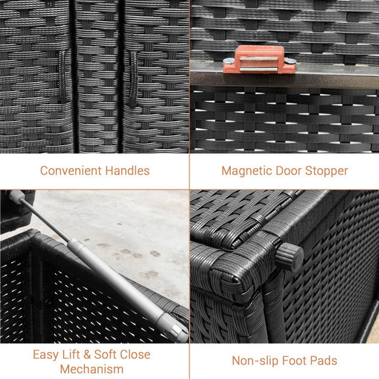 A2ZHOME 88 Gallon Garden Patio Rattan Storage Container Box: Stylish, Spacious, and Weather-Resistant Storage Solution