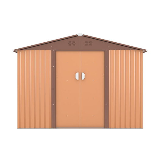 A2ZHOME 9.1' x 10.5' Outdoor Metal Storage Shed: Spacious, Secure, and Ventilated Shed for Your Backyard