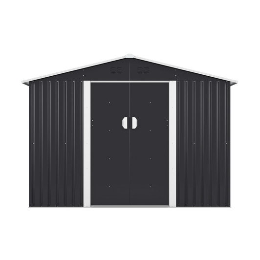 A2ZHOME 9.1' x 10.5' Outdoor Metal Storage Shed: Spacious, Secure, and Ventilated Shed for Your Outdoor Needs