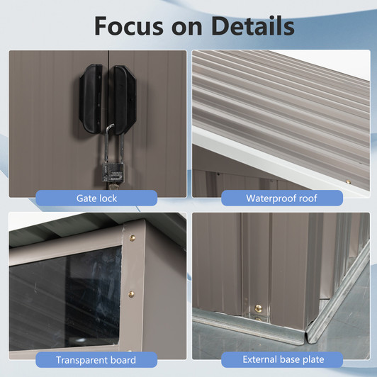 A2ZHOME 6ft x 5ft Outdoor Metal Storage Shed with Window: Durable and Secure Storage with a Modern Touch