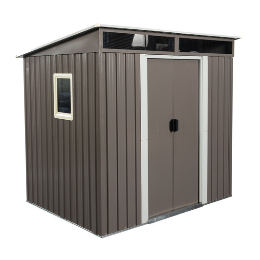 A2ZHOME 6ft x 5ft Outdoor Metal Storage Shed with Window: Durable and Secure Storage with a Modern Touch