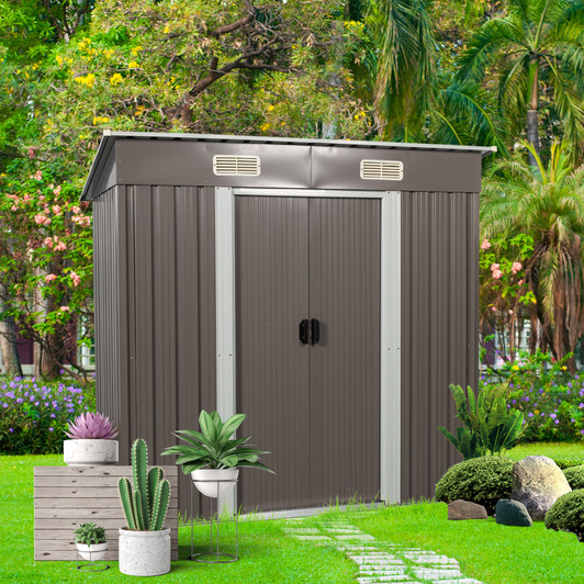 A2ZHOME 6ft x 4ft Outdoor Metal Storage Shed: Compact and Durable Storage Solution for Your Backyard