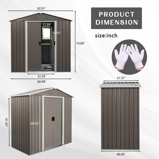 A2ZHOME 8ft x 4ft Outdoor Metal Storage Shed with Window: Spacious and Secure Storage for Your Outdoor Needs