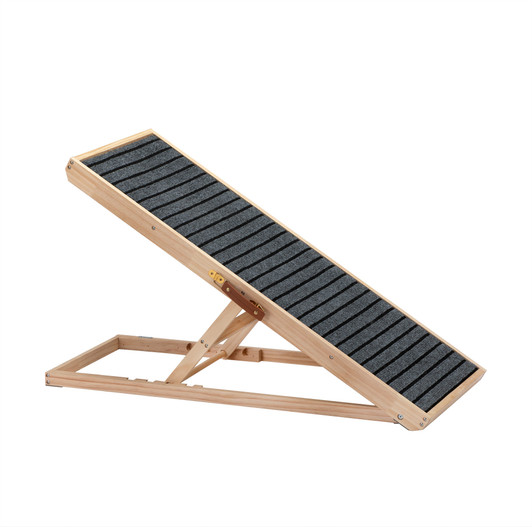 A2ZHOME 39" Long Wooden Pet Ramp: Folding Dog Cat Ramp with Height Adjustment and Non-Slip